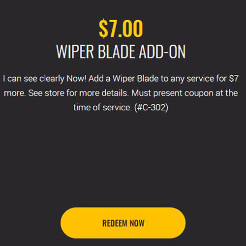 $7.00 Wiper Blade Add-on