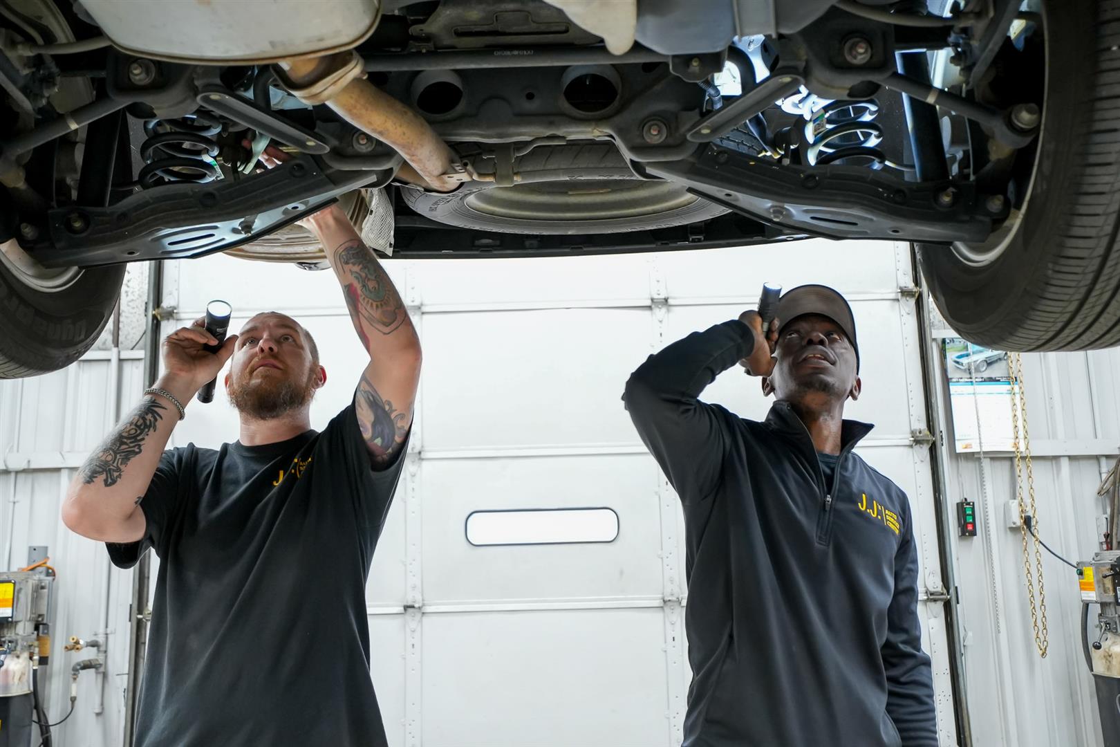 Technician performing state inspection